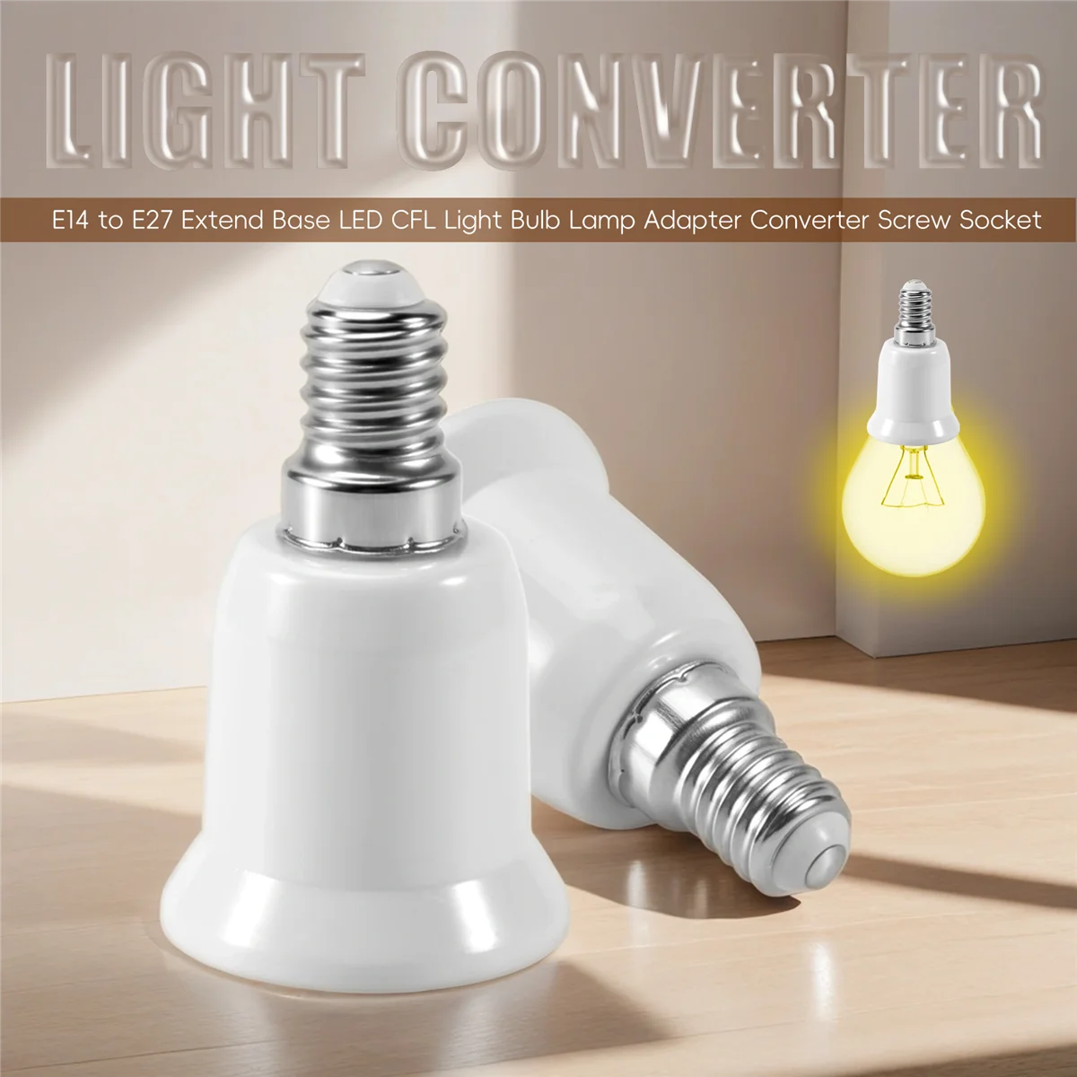 MQXGF E14 para E27 Estende Base LED CFL Lâmpada Adaptador Conversor Soquete de Parafuso