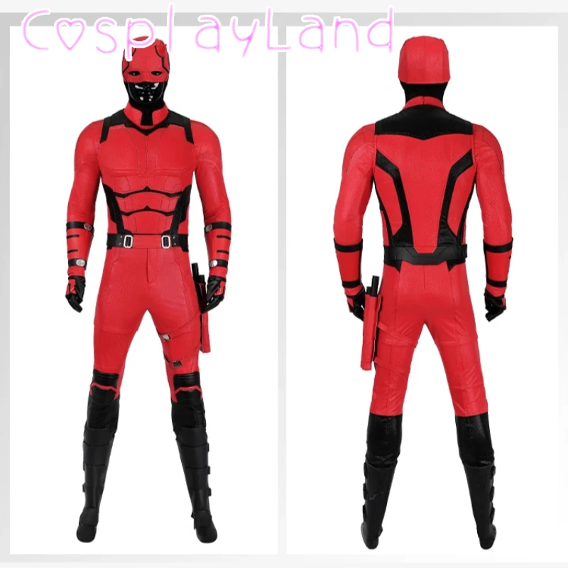 

New Superhero Dare Cosplay Costume Matthew Suit Adult Men Halloween Comic Con Outfit Custom Made Superhero Red Jumpsuit Vest