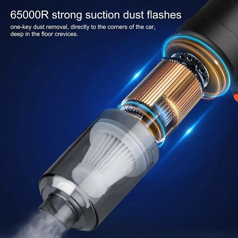 Car Vacuum Cleaner 6000Pa Portable Wireless Cleaning Machine Strong Suction Handheld Vacuum Cleaners Mini Home Car Dust Blower view 6