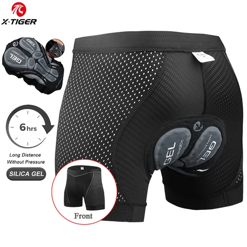 Pantalones cortos de ciclismo X-TIGER, ropa interior de ciclismo para hombre, ropa interior de malla transpirable para montar, almohadilla de Gel, pantalones cortos a prueba de golpes para bicicleta, ropa interior para bicicleta