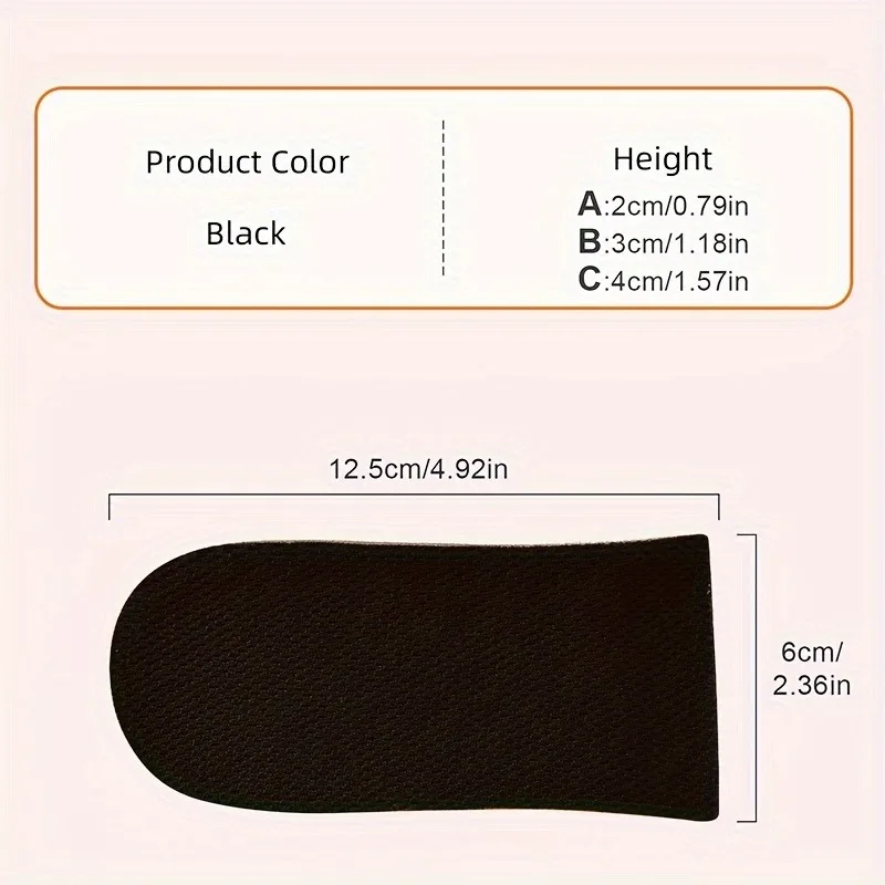 1 Paar unsichtbare EVA-Einlegesohlen zur Erhöhung der Höhe | Weiche, atmungsaktive Fersenpolstereinsätze für High Heels und den täglichen Gebrauch | Unisex – Detail 1