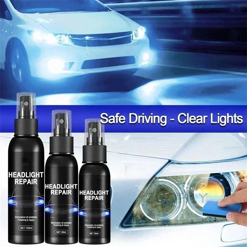 Car Headlight Restoration Polishing Agent Scratch Remover Repair Headlight Renewal Cleaning Liquid Kit Auto Accessories