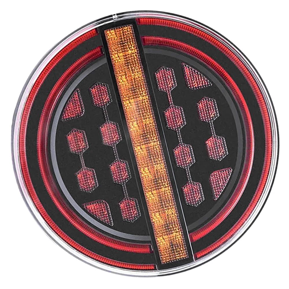 

1pcs 5.3" Round LED Trailer Tail Brake Light DRL Flow Turn Signal Lamp Car Truck Ships Bus Vans Boat Caravan Lorry Tractor