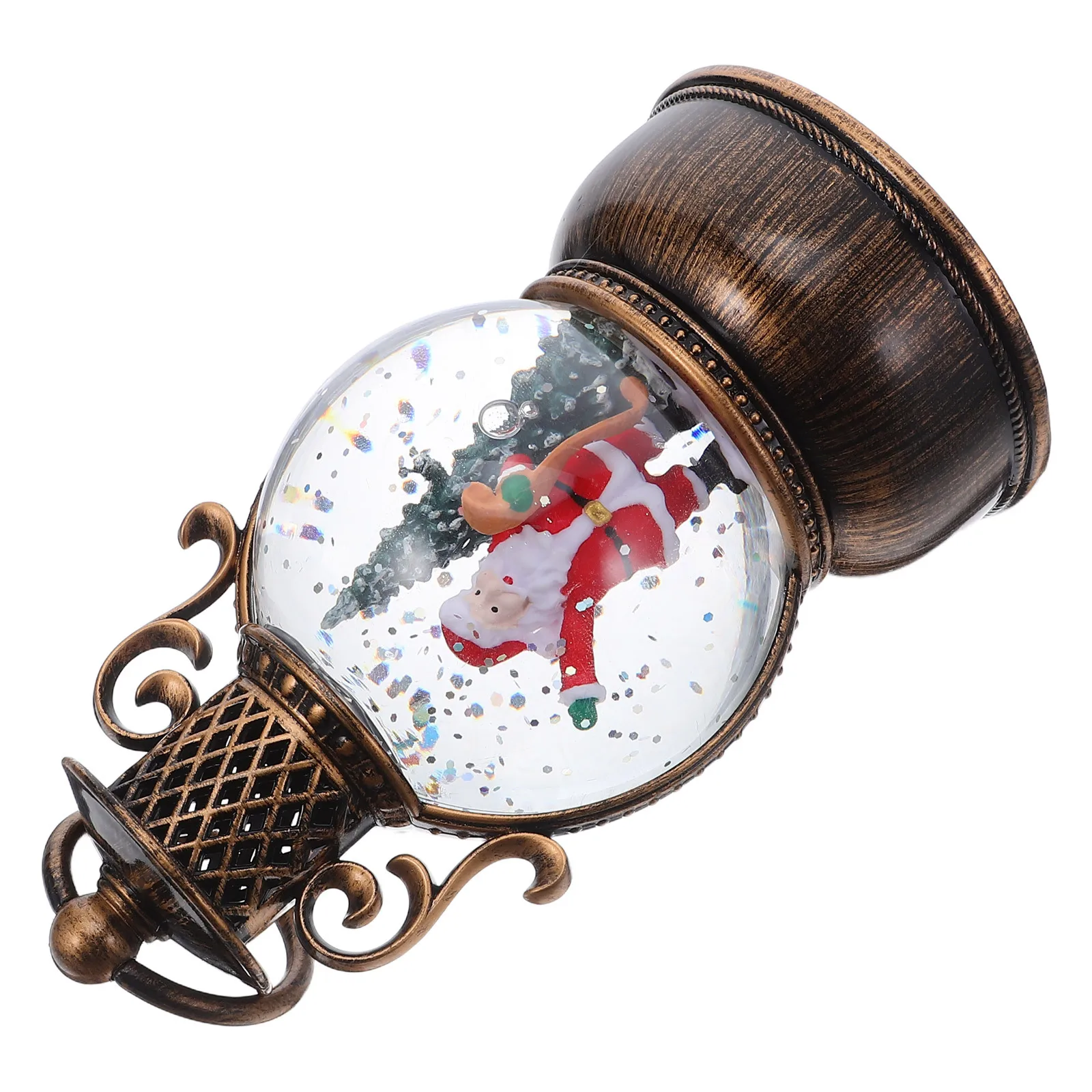

Christmas Music Box Lantern Snow Globe Festive Lighted Holiday Decoration Indoor Outdoor Table Mantel Decor Santa Snowman