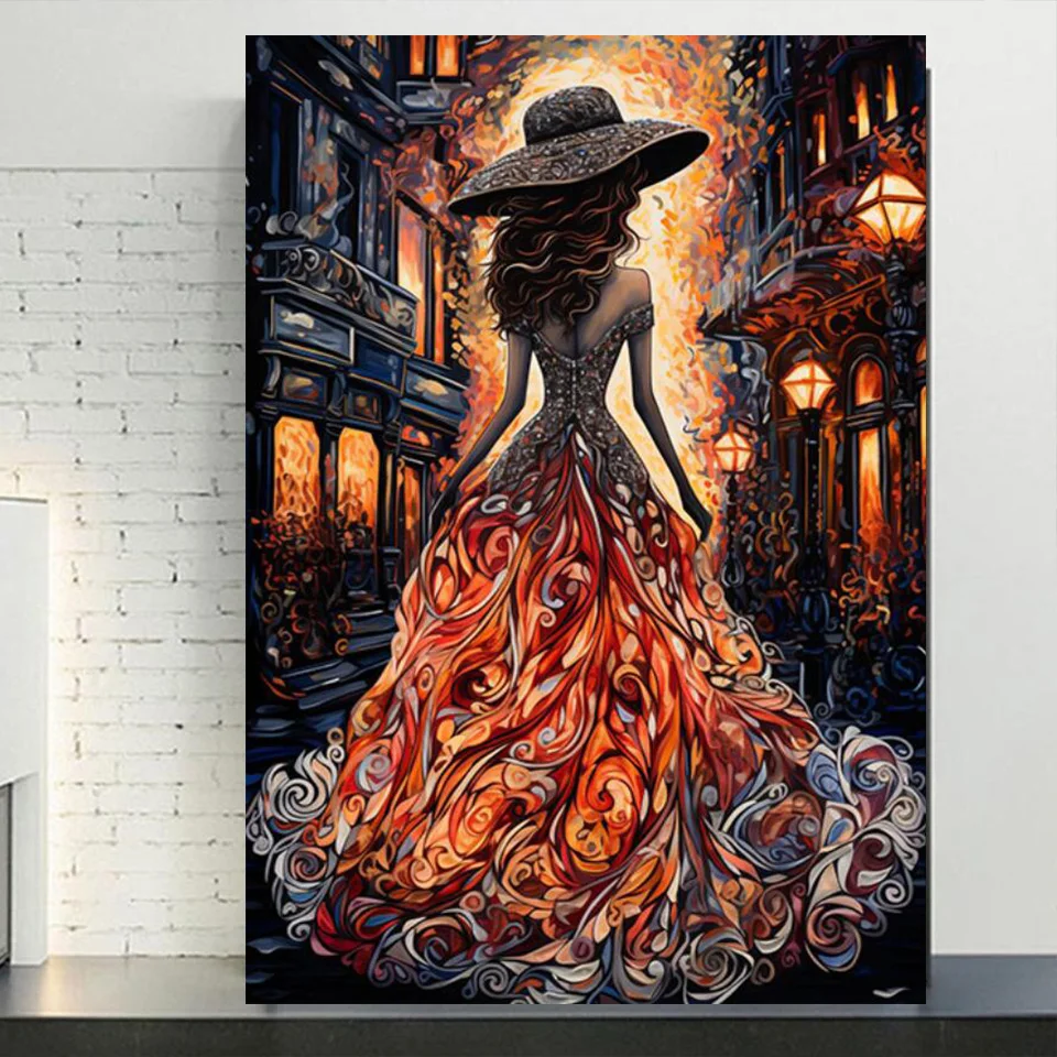 Nuova donna elegante silhouette piena di diamanti pittura nordica 5d fai da te diamante mosaico immagine di arte della parete soggiorno decorazioni