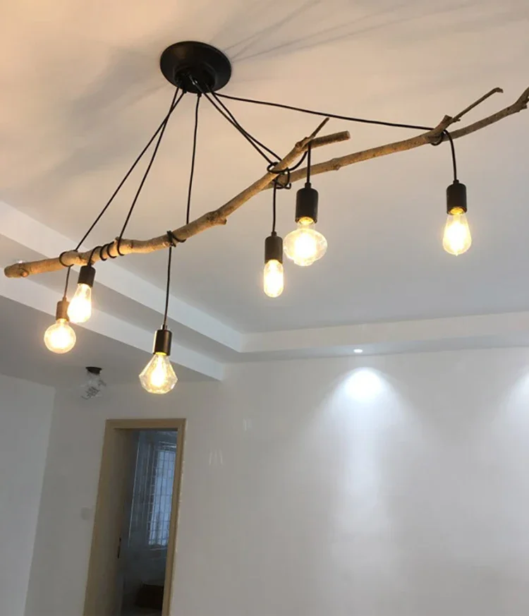 Black Spider chandelier Modern Nordic Retro Edison bulb lamp loft decoration adjustable spider ceiling lamp fixed lamp E27