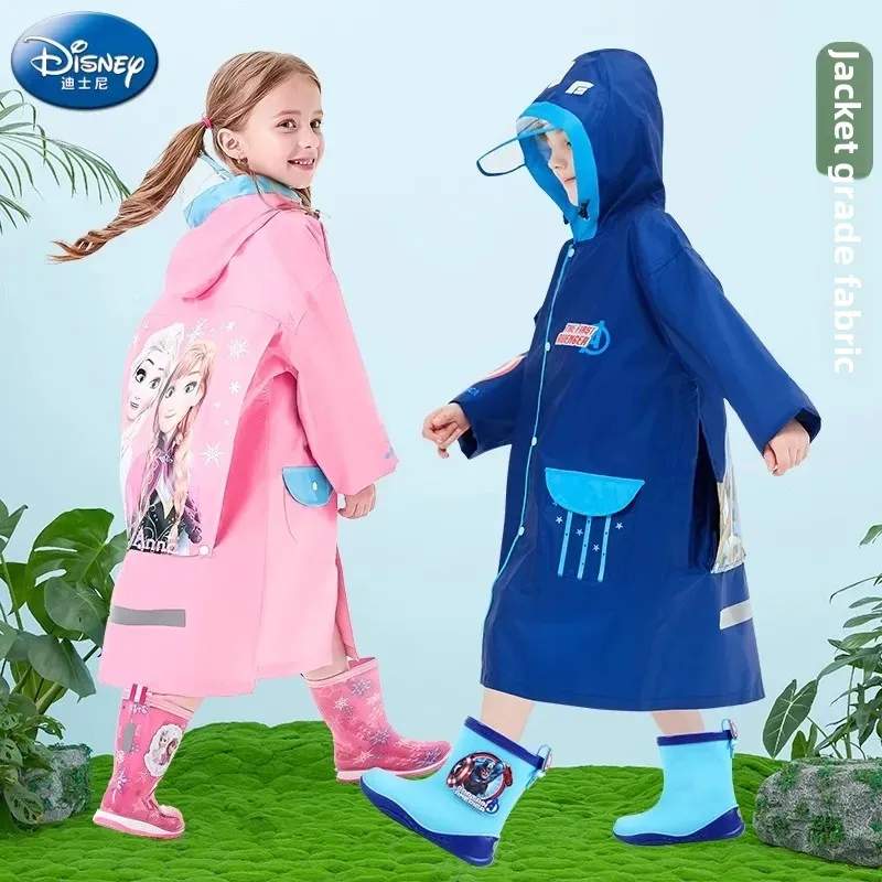 Disney Frozen Elsa Raincoat for Children Oxford Cloth Waterproof Student Poncho Gifts Kindergarten Baby Kids to School Poncho