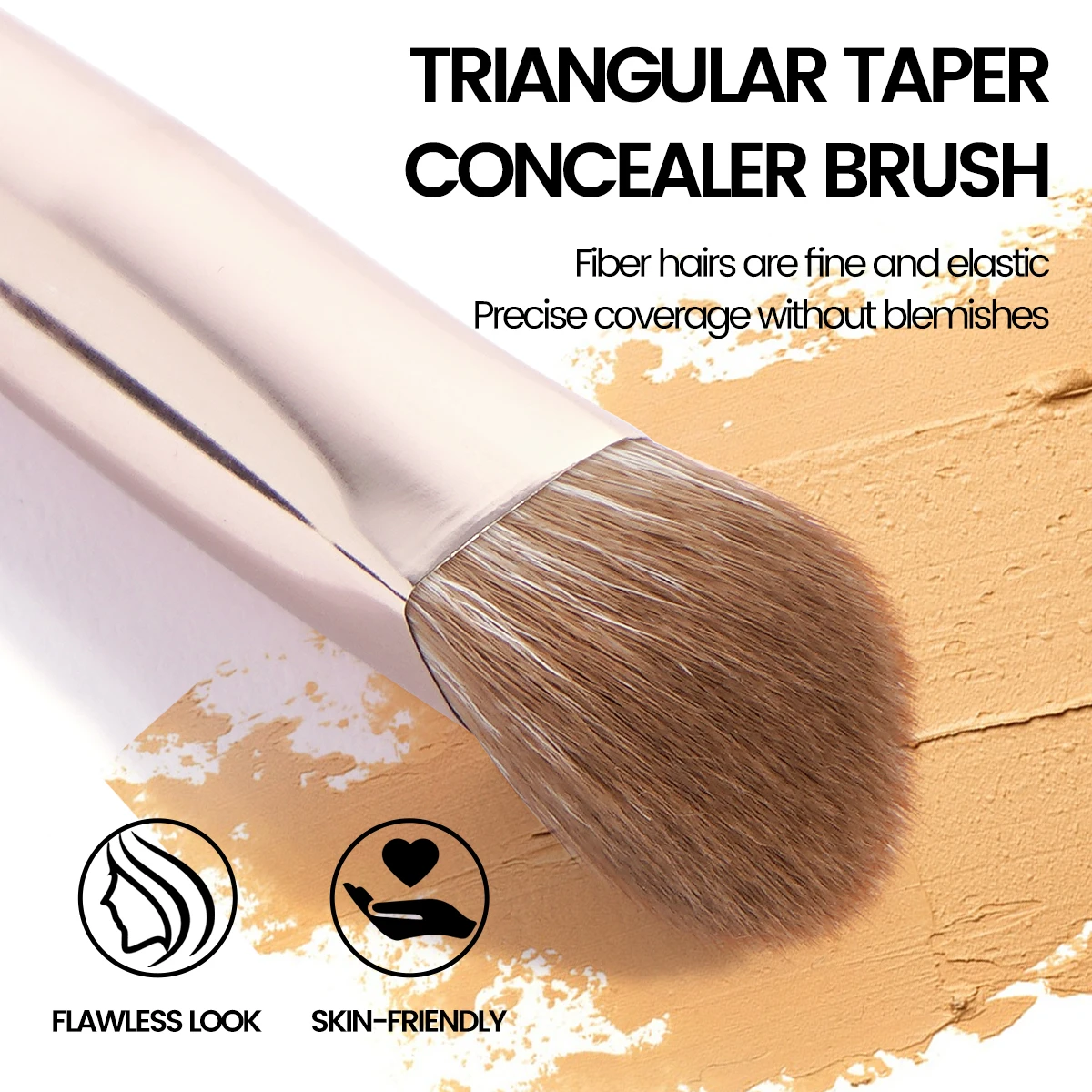 MAANGE 3PCS Contour Brush Kit Triangle Concealer Brush for Liquid Cream Powder Blending Detail Brush Cosmetic Beauty Brush Tool