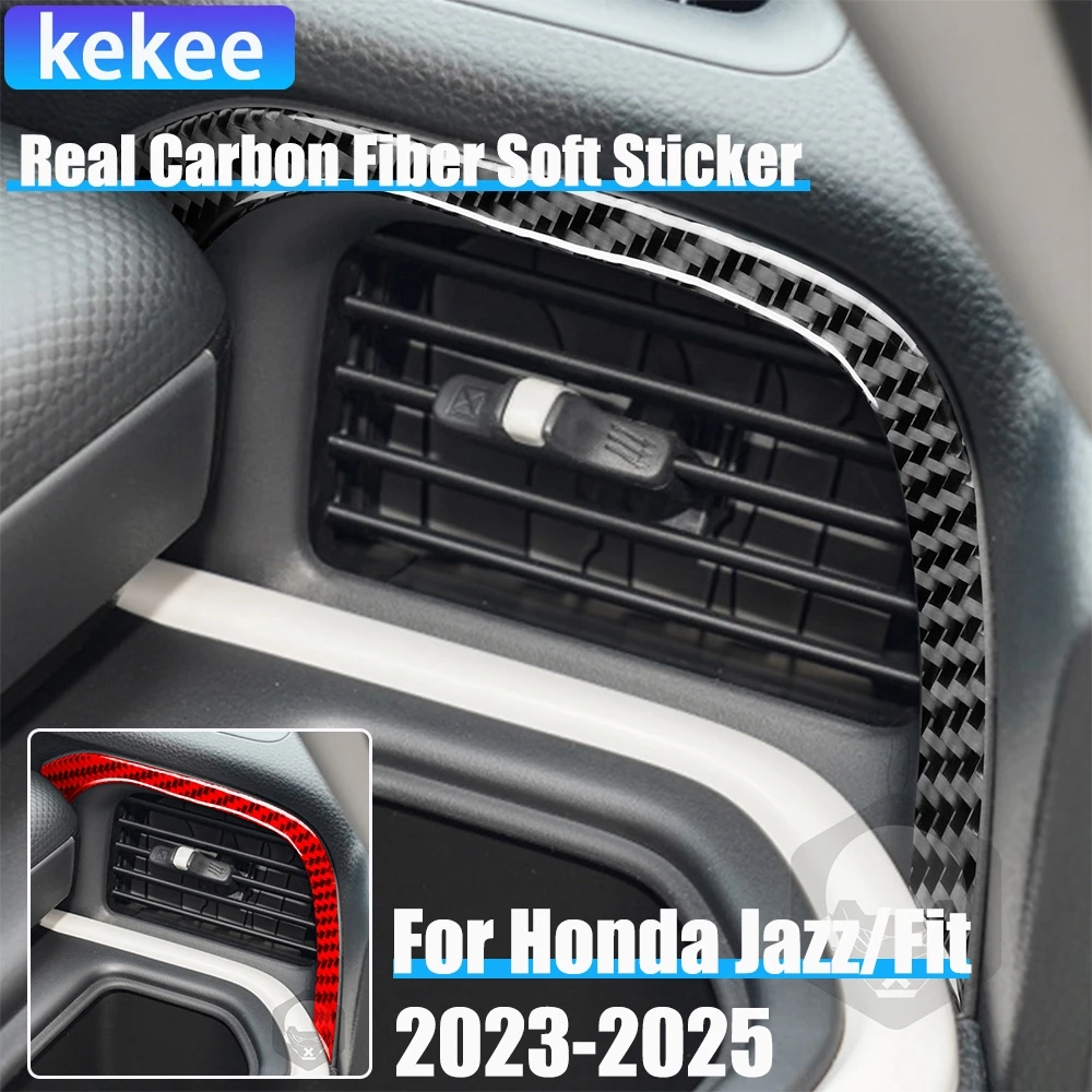

Real Carbon Fiber Car Accessories Air Vent Strip Decorative Trim Cover Soft Sticker For Honda Fit /Jazz GR9 2023 2024 2025