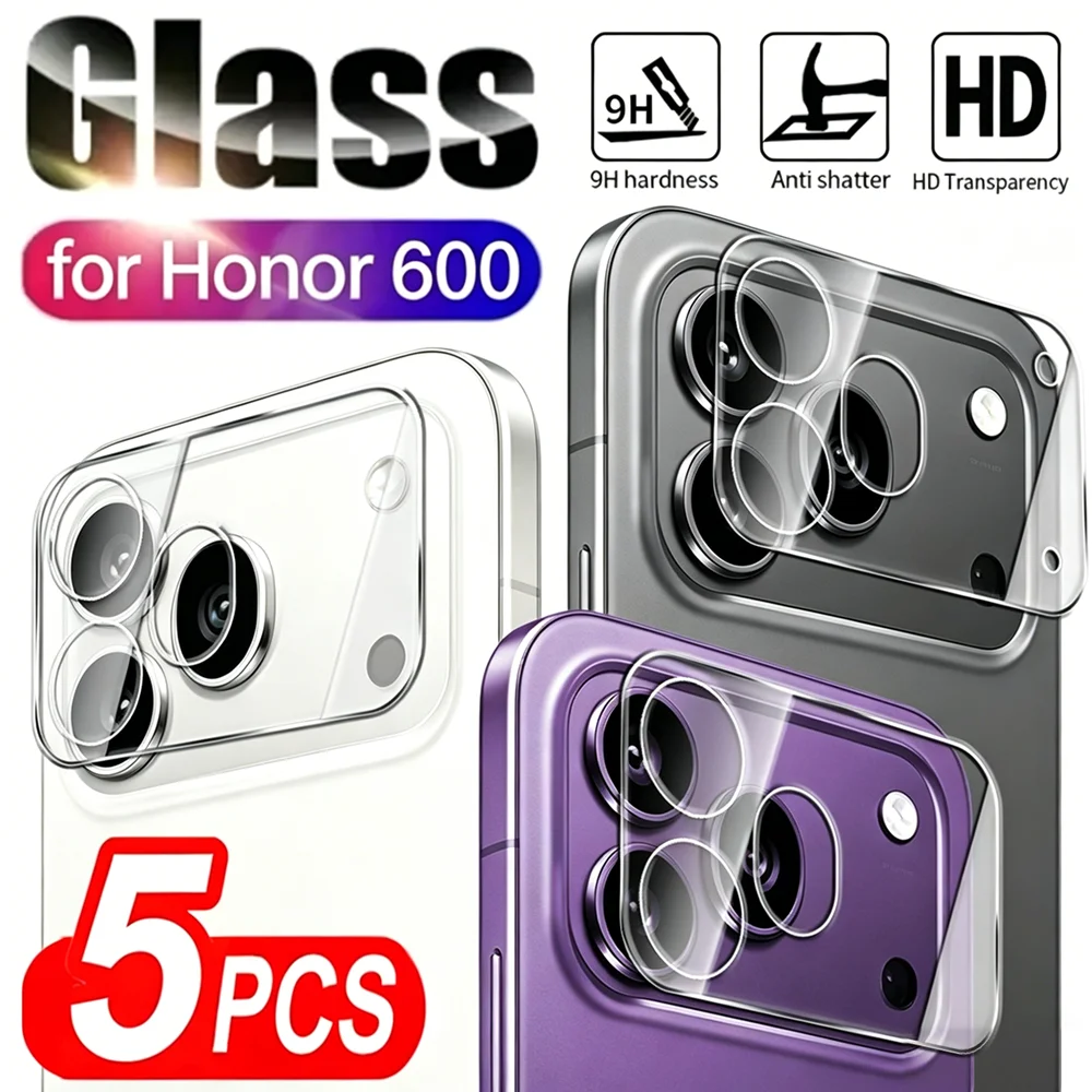 1-5 piezas de vidrio templado transparente HD para Honor 600/600 Pro/600 Lite 5G, funda protectora de lente, cubierta antiarañazos, película protectora para cámara trasera