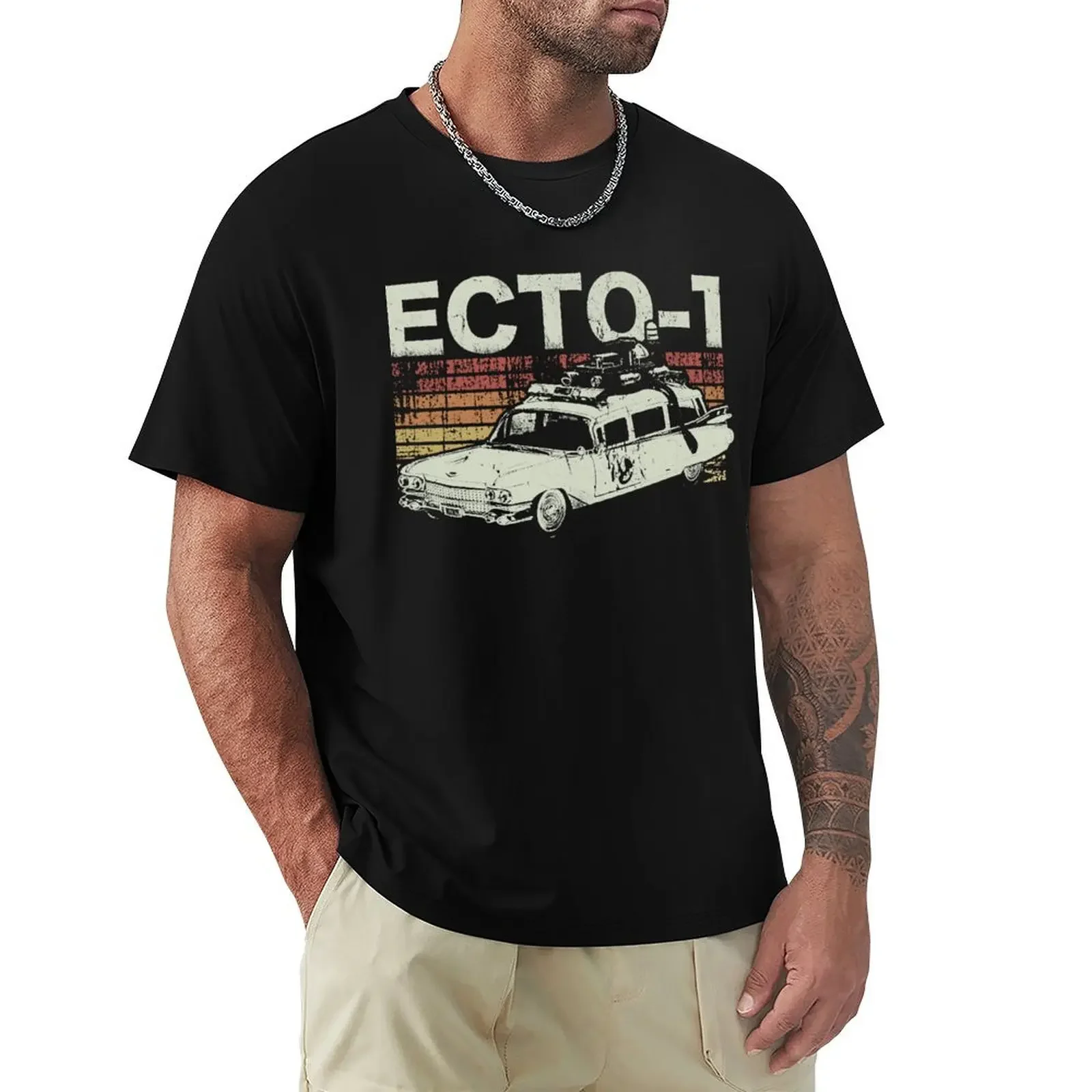 

Retro Ecto 1 T-Shirt aesthetic clothes heavyweights anime tshirt boys animal print plus size men clothing