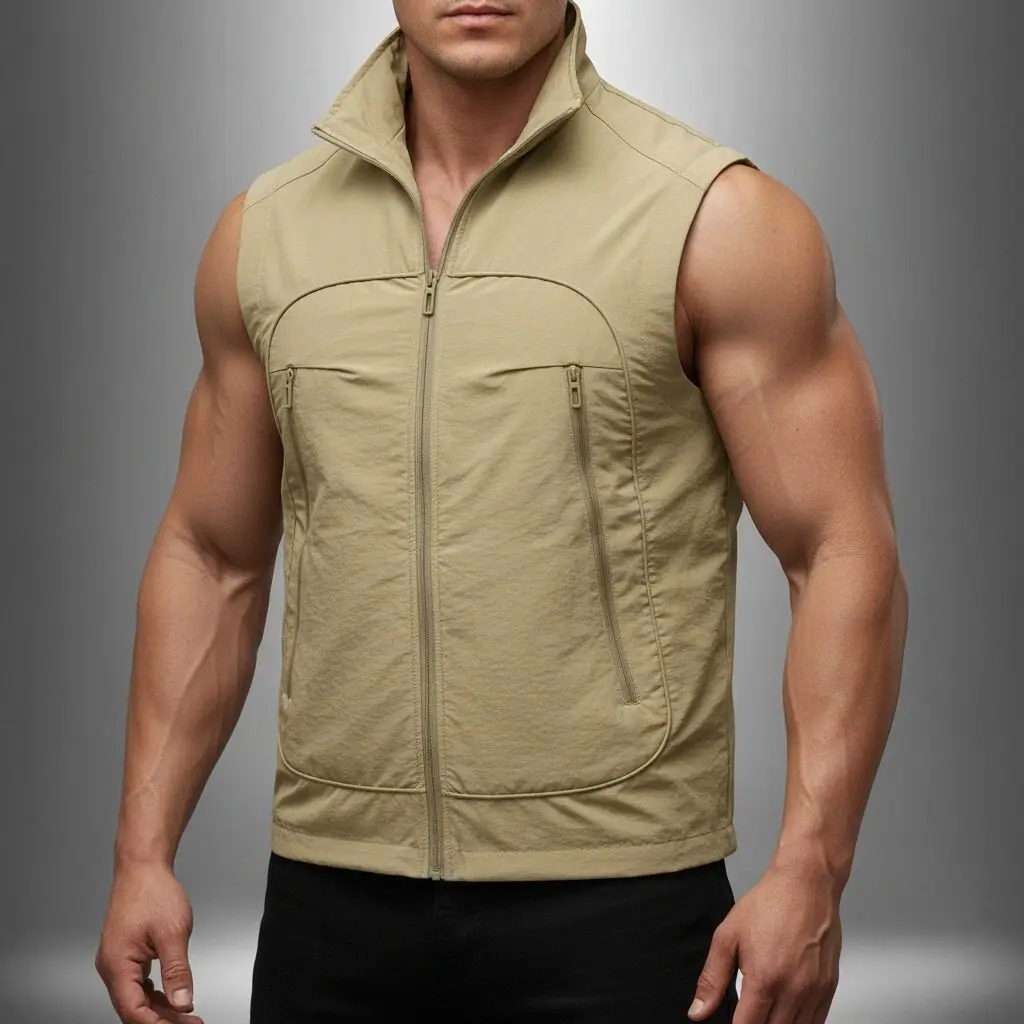 

Maxbarley мужской весенне-осенний жилет для рыбалки, уличный повседневный быстросохнущий дышащий жилет, спортивная куртка без рукавов для среднего возраста