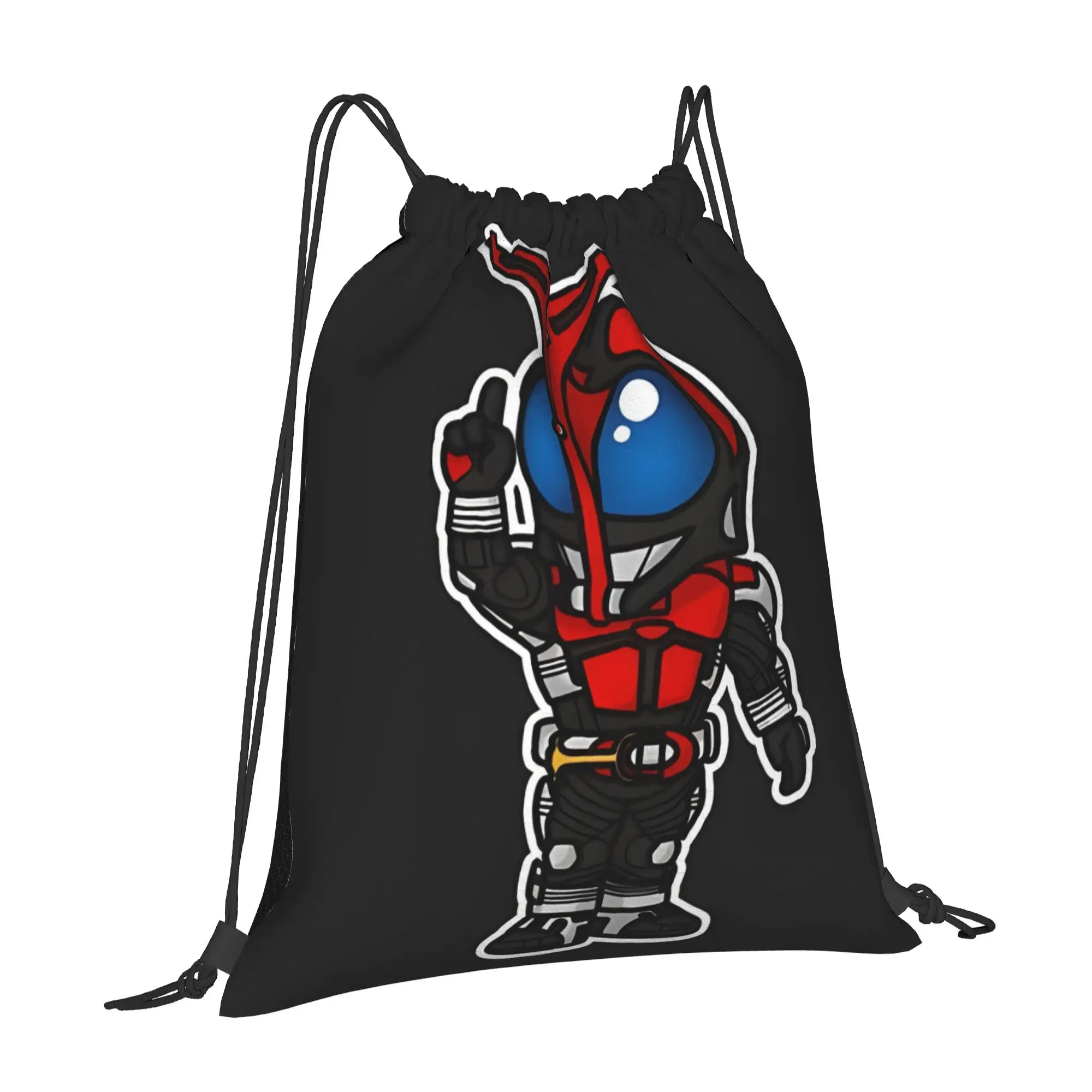 For travel Pouch Kamen Rider Kabuto Chibi Style Kawaii  Kawaii Drawstring Bags Gym Shoe Clothes Storage Teen Portable Rucksack