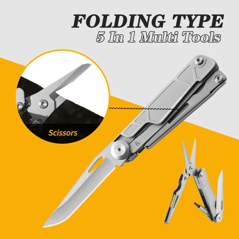 Multifunctional Scissors Mini Pocket Folding Knife with Screwdriver Camping Hiking Outdoor Survival Gear