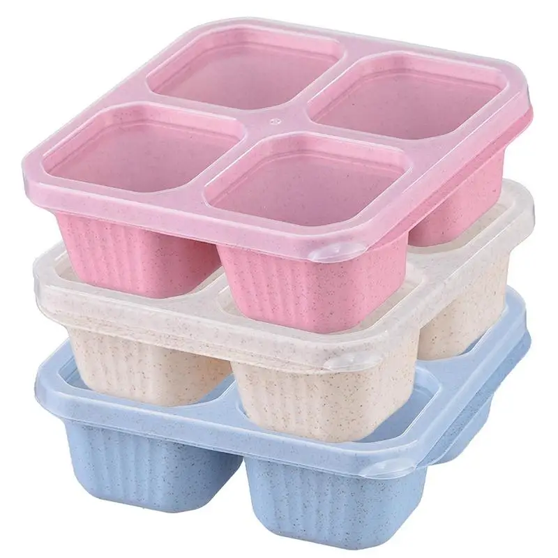 Bento Snack Boxes | Meal Prep Container 4-Section | With Lid 4-Compartment Lunchable Container Reusable For Desserts Nuts