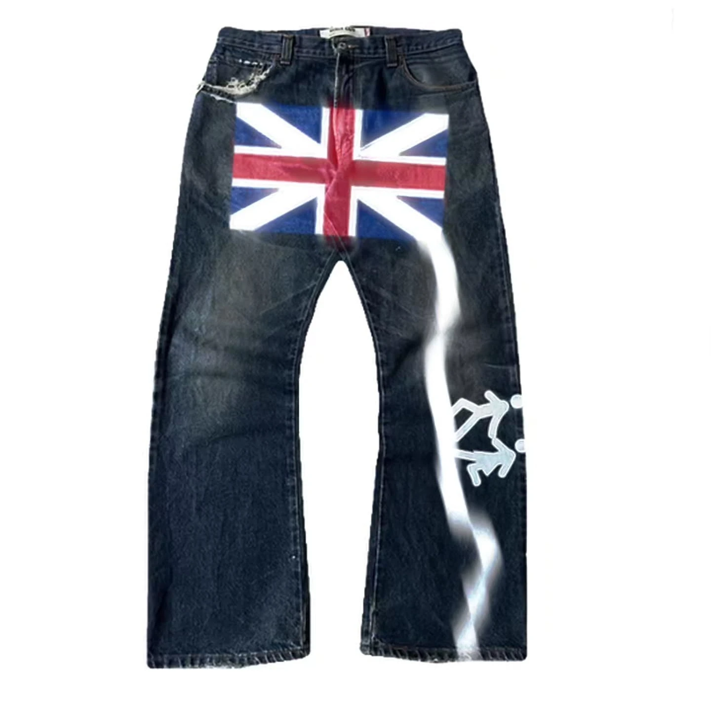 Y2k Streetwear Graphic Jeans Casual Denim Pants High Waist Straight Wide Leg Jeans Harajuku Vintage 2000s Women Clothing