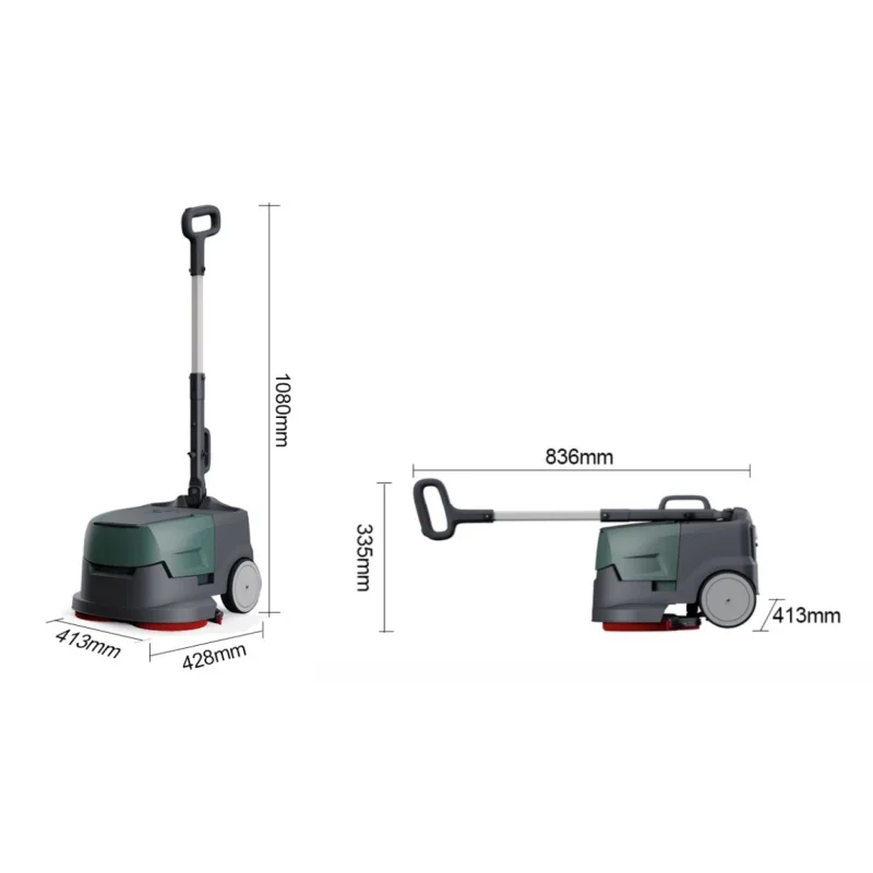 مكنسة أرضية كهربائية احترافية 24 فولت معدات تنظيف الغسيل المحمولة لتلميع حالة جديدة مكنسة المشي الخلفي