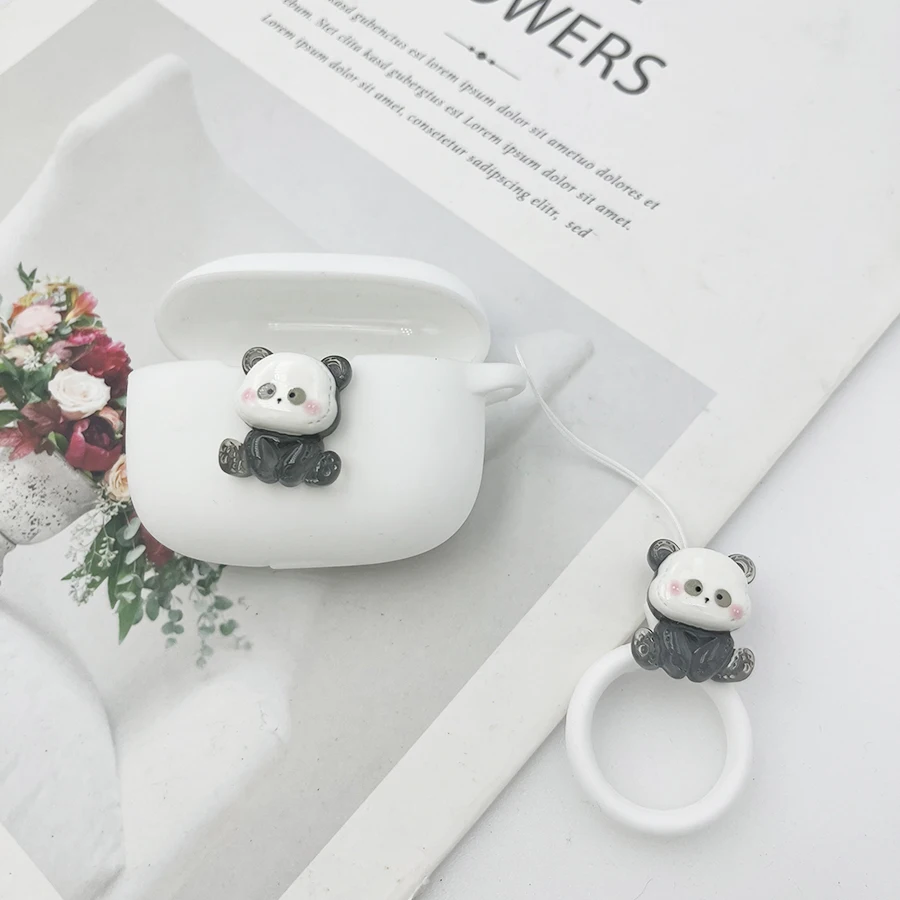 cute panda Earphone Cover For moto buds+ Case Silicone Shockproof case for moto buds case fundas