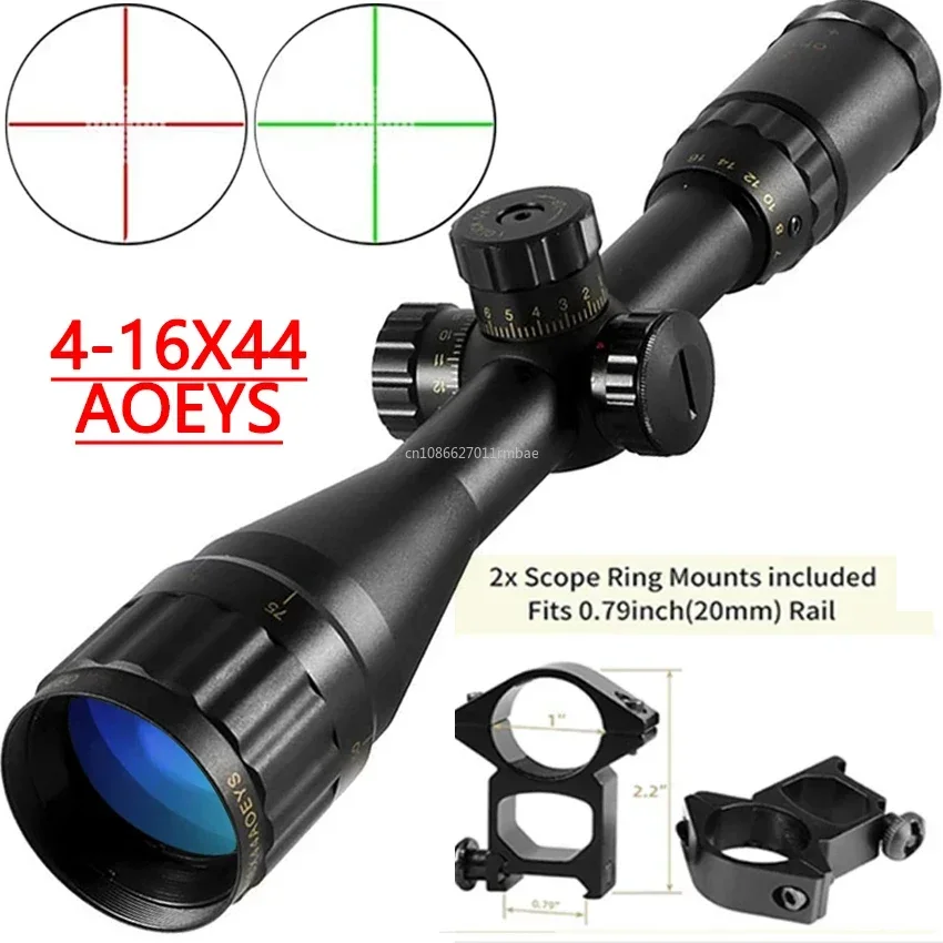 4-16x44aoeys Hunting Deer Optics Scope Adjustable Green Red Illuminated Riflescope Hunting Sight Tactical Airsoft Scope Shooting