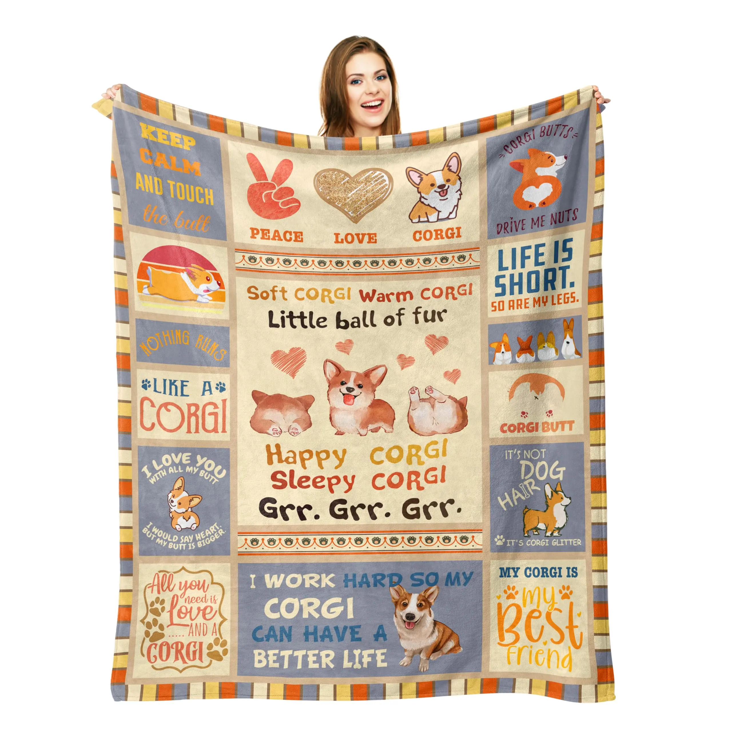 Corgi Blanket A Great Gift for Dog Lovers Perfect for Beds and Sofas Suitable for All Ages Cute and Fun Blanket for All Ages