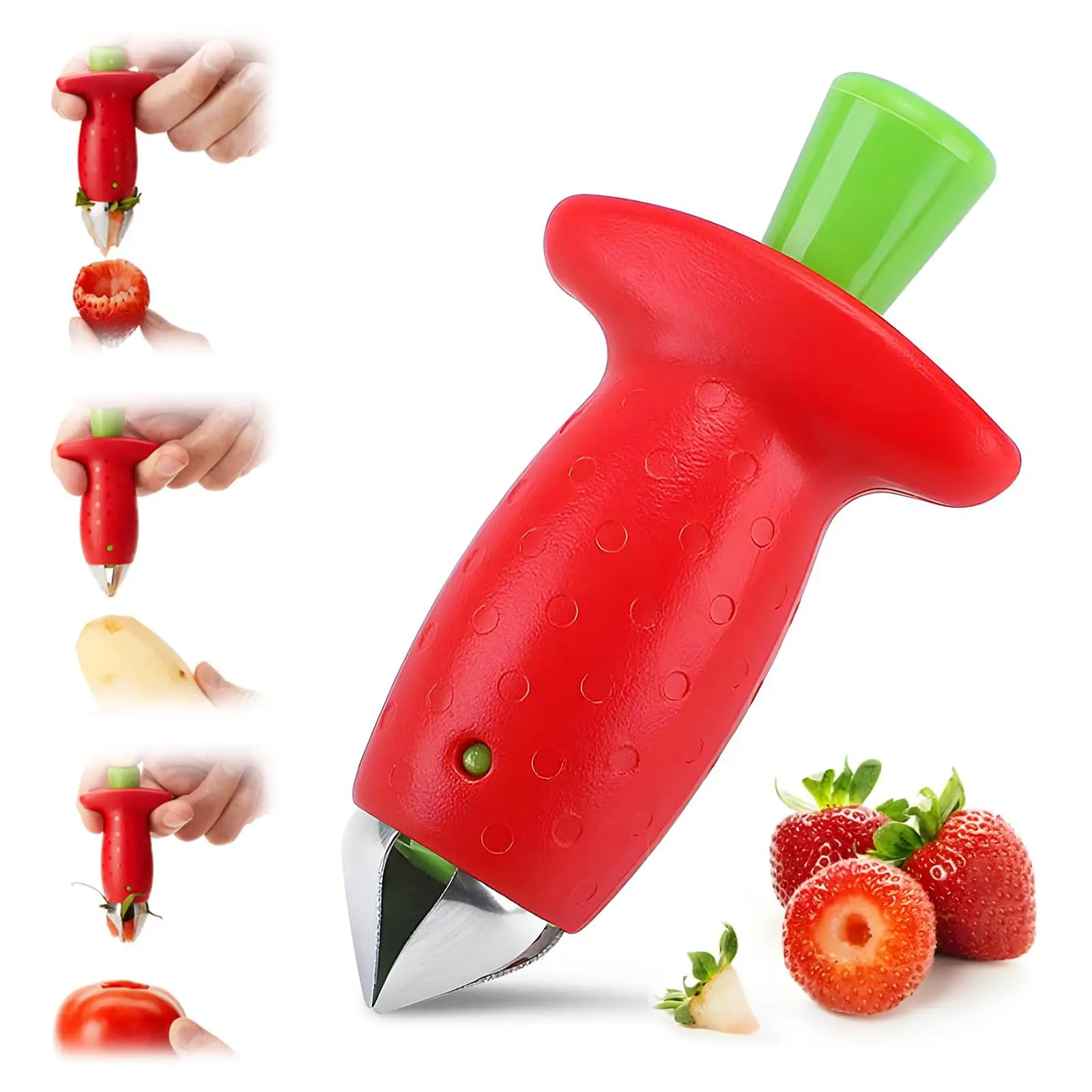 Strawberry Huller Pineapple Cutters Tomato Stalks Remover Fruit Leaf Stem Remover Knife Strawberry Leaf Cleaner Kitchen Tool