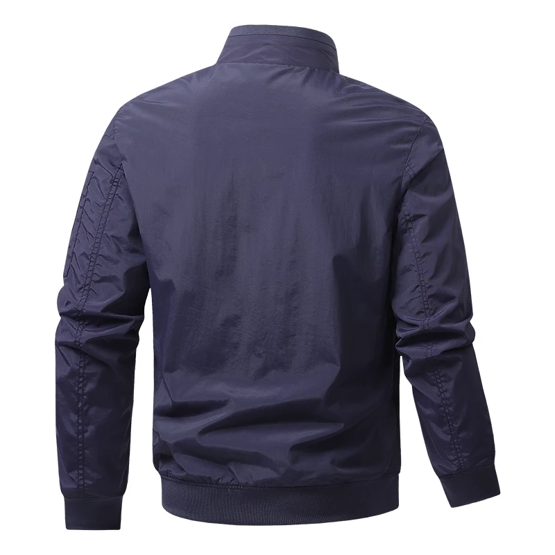 New Stand Up Collar Men's Washed Flight Jacket Spring Autumn Casual Workwear Male Multi Pocket Jacket Versatile Loose Jacket