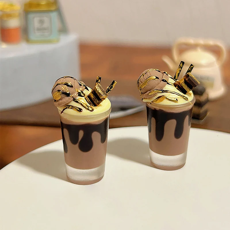 Mini Hazelnut Coconut Ice Mocha Cup Beverage Model Toy Summer Beverage Dollhouse Miniature Accessories Decoration