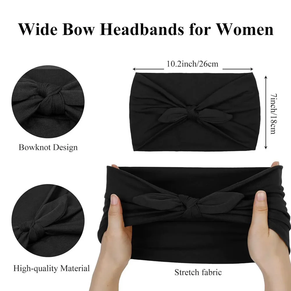 1/3 Stück Damen-Stirnband mit Schleife im Boho-Stil, rutschfest, für Fitness, Yoga, Outdoor, Reisen, Wandern, elastisches Haarband – Detail 5