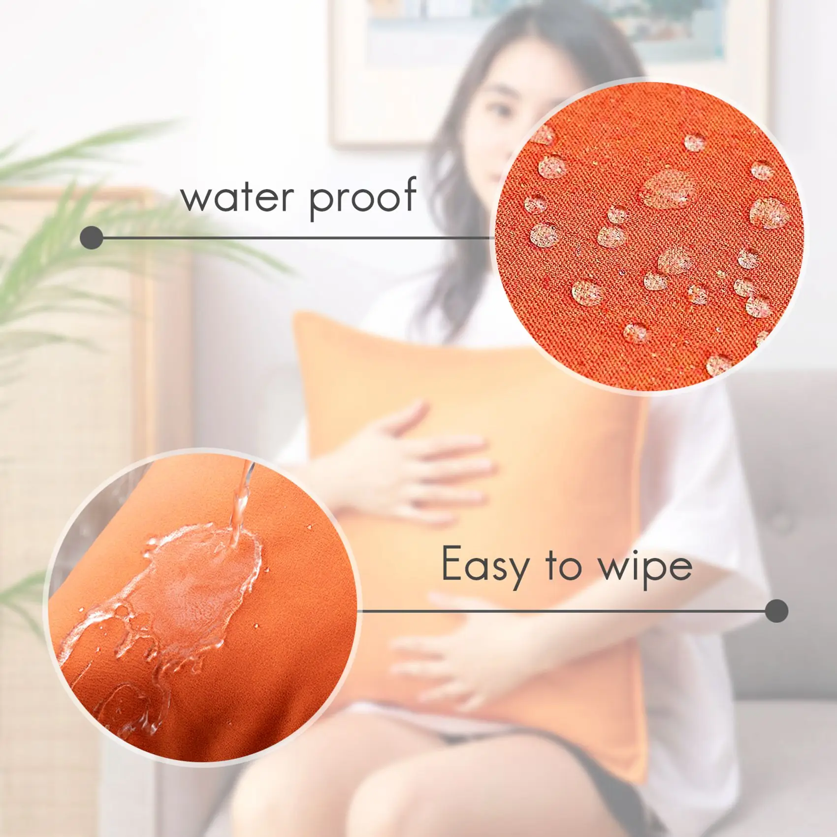 

ABPP 2Pcs Outdoor Waterproof Throw Pillow Covers Water Garden Chair Cushion Case for Couch Decoration 18X18 Inches