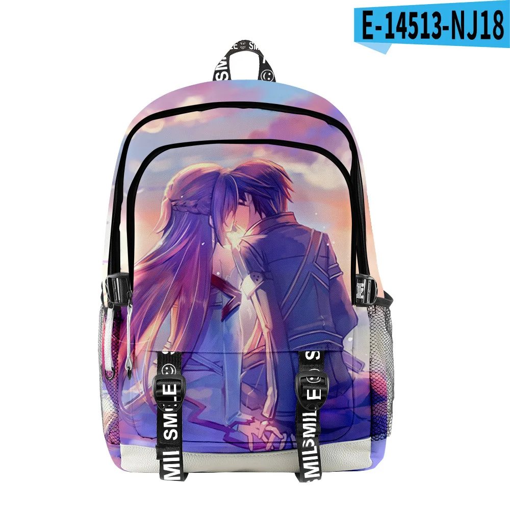Fashion Youthful School Bags Unisex Sword Art Online Travel Bags 3D Print Oxford Waterproof Notebook multifunction Backpacks