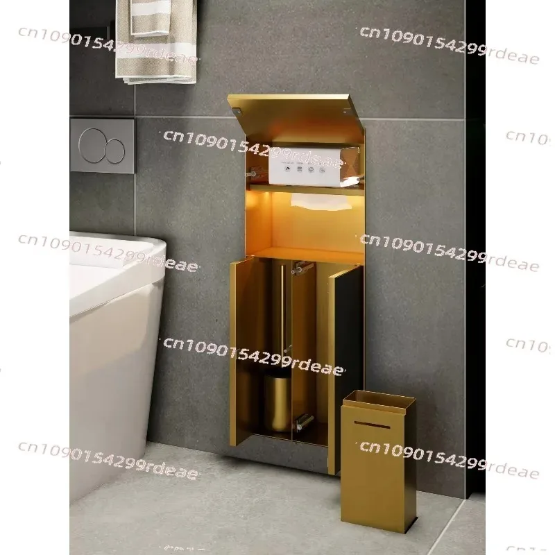 Bathroom Stainless Steel Niche Shelf Embedded Finished Product  Toilet Embedded Toilet Trash Can Wall Cabinet