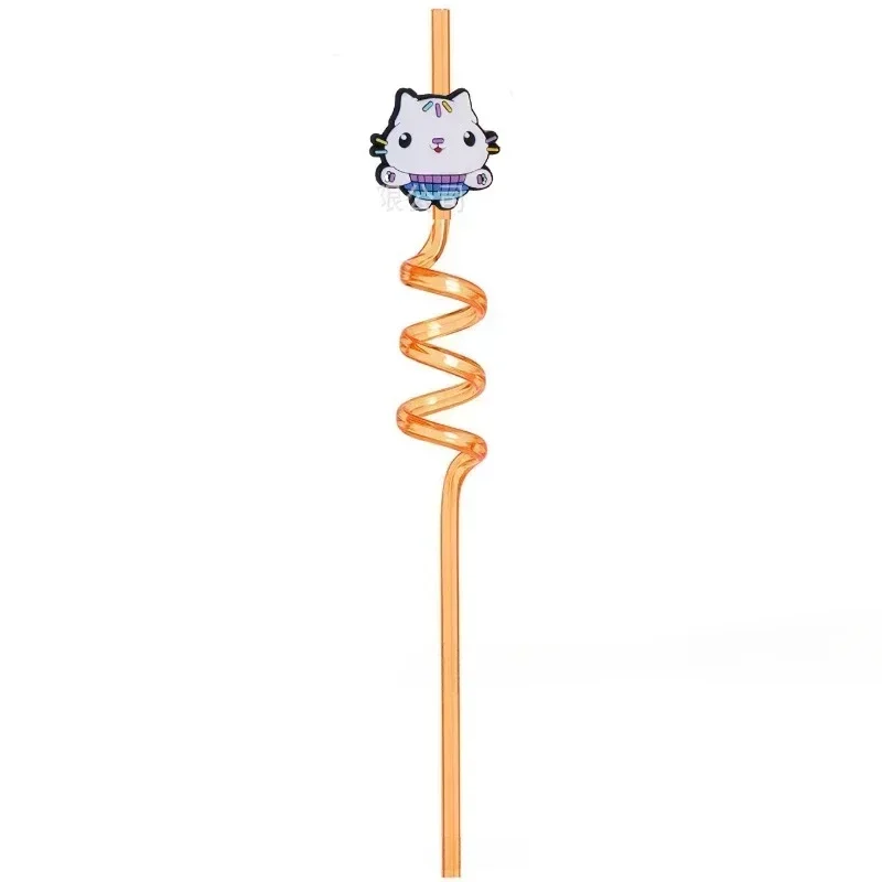 8pcs/set Gabby Dollhouse Cats Reusable Straws Kids Boys Girls Shower Halloween Carnival Party Supplies view 4