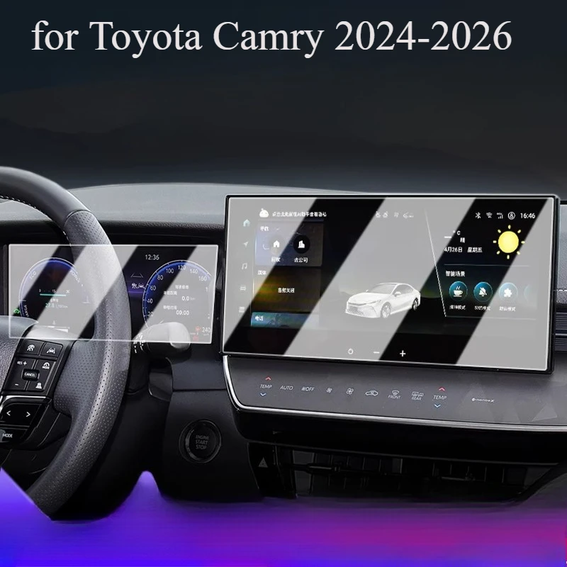 

Защитная пленка из закаленного стекла для сенсорного экрана навигации GPS и приборной панели Toyota Camry 2024-2026, аксессуары для защиты