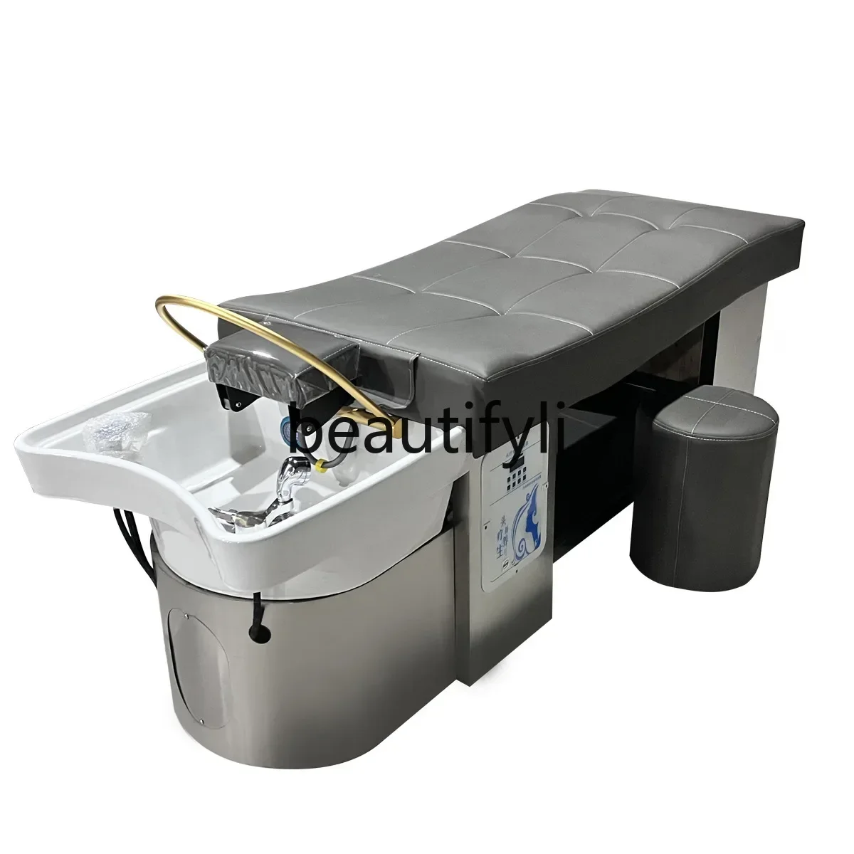 

High-end shampoo bed acrylic basin stainless steel barber shop fumigation water heater