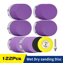 122Pcs 3 Inch Sanding Discs Hook and Loop Sandpaper 600 to 5000 Grits,1/4 In Backing Pad, Foam Buffing Pad for Wood Metal Car