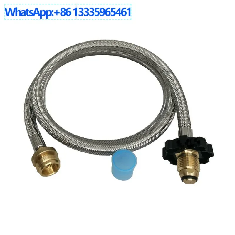 

2 шт., 5 футов, адаптер для пропана, соединительная газовая труба, Северная Америка, 20 фунтов, сумка для газового баллона, соединительная труба из проволоки из нержавеющей стали