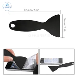 6cm Plastic Spatula Film Wrap Cleanner Black Yellow LCD Screen Glue Removal Scraper for Mobile Phone Air Bubble Erasing Repair