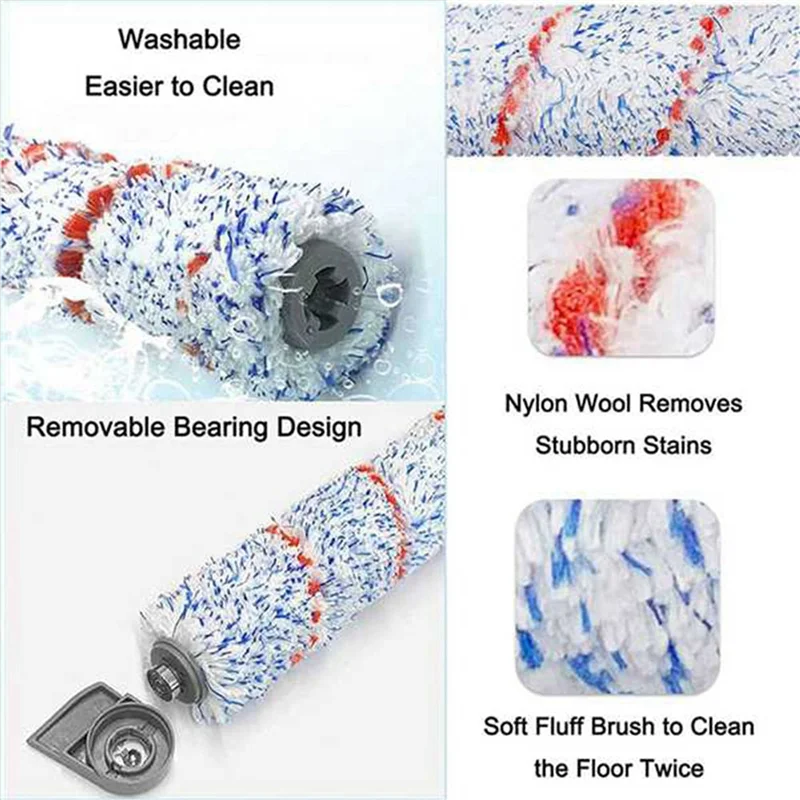 2 Set Rol Sikat Filter dan Suku Cadang Pengganti Busa Pra-filter untuk Tineco Ifloor HF10E-01 Penjualan Basah Kering Tanpa Kabel