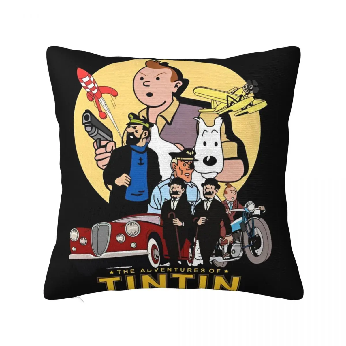 Decorative Pillowcases Tintins Cartoon Anime Movie Accessories Seater Throw Pillow Case Cover Zippered Multi Size Drop Shipping