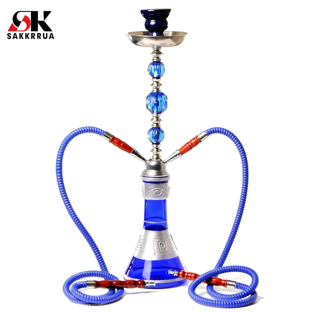 

Sakkrrua Arabic Hookah, Double Tube Glass Hookah, Hookah Shisha Accessory, 1 Set
