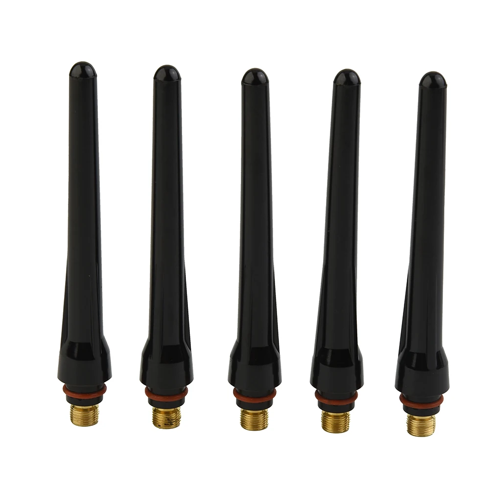 Black Long Back Cup For Tig Welding Torch 5pcs Accessory Tool 57Y02 WP-17 WP-18 WP-26 WP17 Kit Stock Lot Pro Part