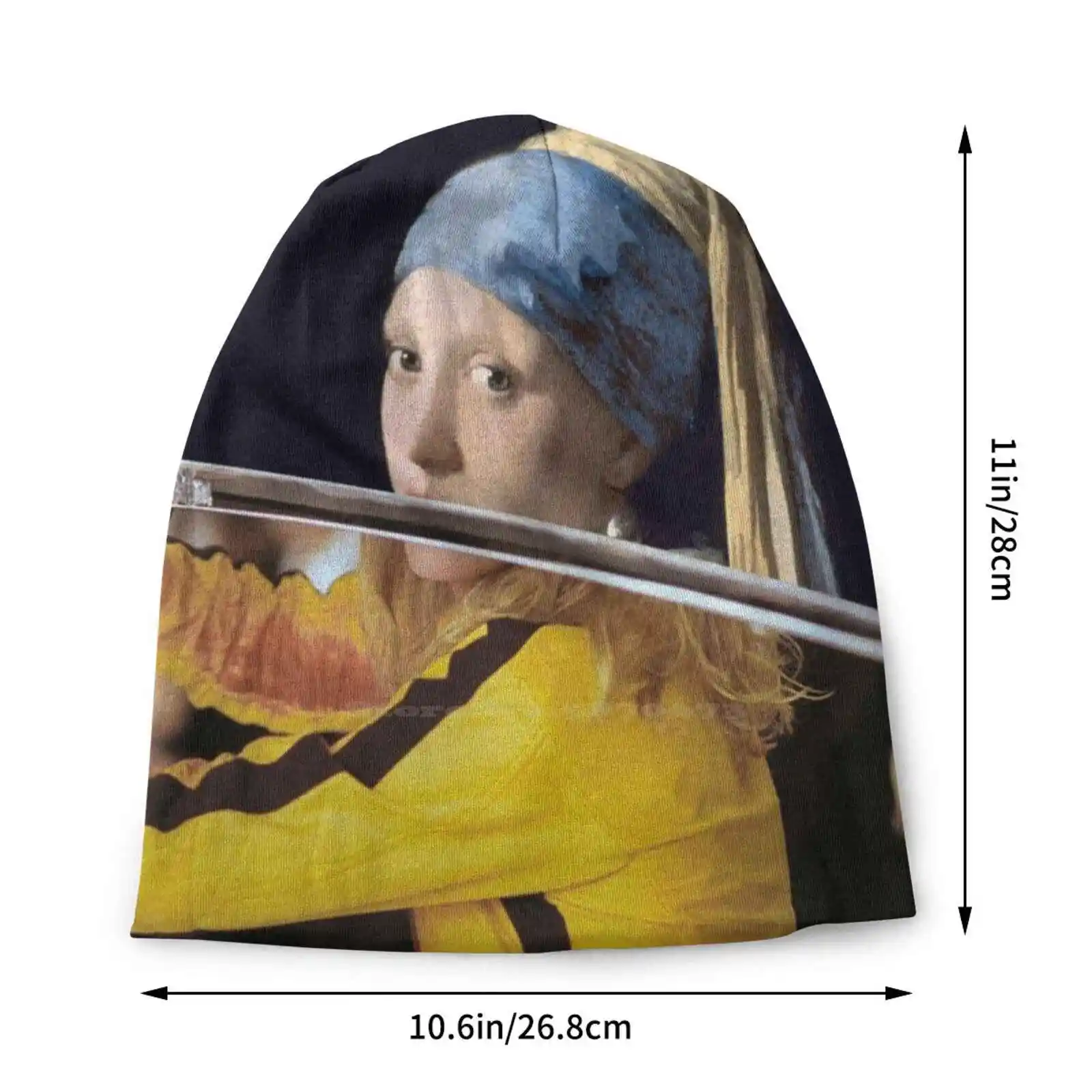 Girl With A Pearl Earring By Vermer And Beatrix Kiddo From Kill Bill Knitted Hat Warm Beanie Outdoor Caps Kill Bill Vermeer