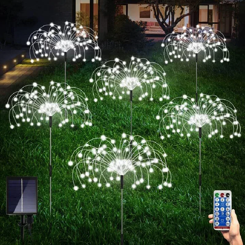 Solar LED Pathway Lights Outdoor Waterproof Garden Decor Fairy Solar Lawn Lamp For Patio Walkway YardGround plug with 8 modes