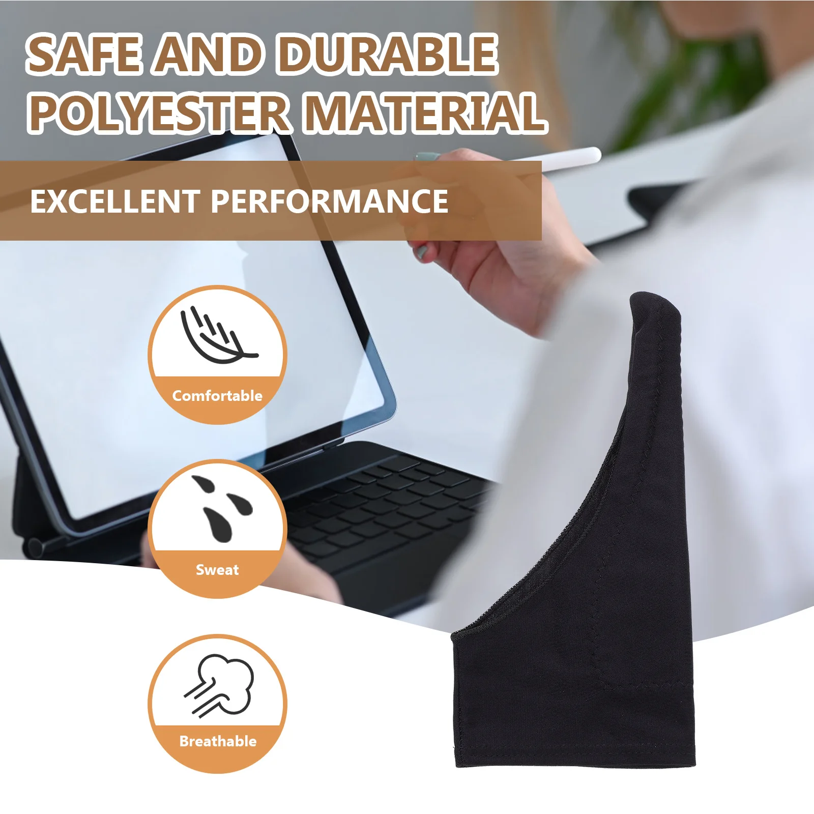 4 قطعة قفازات الفنان للرسم اللوحي وظيفة مكافحة اللمس امتصاص العرق سهلة الاستخدام حجم L قفاز الرسم