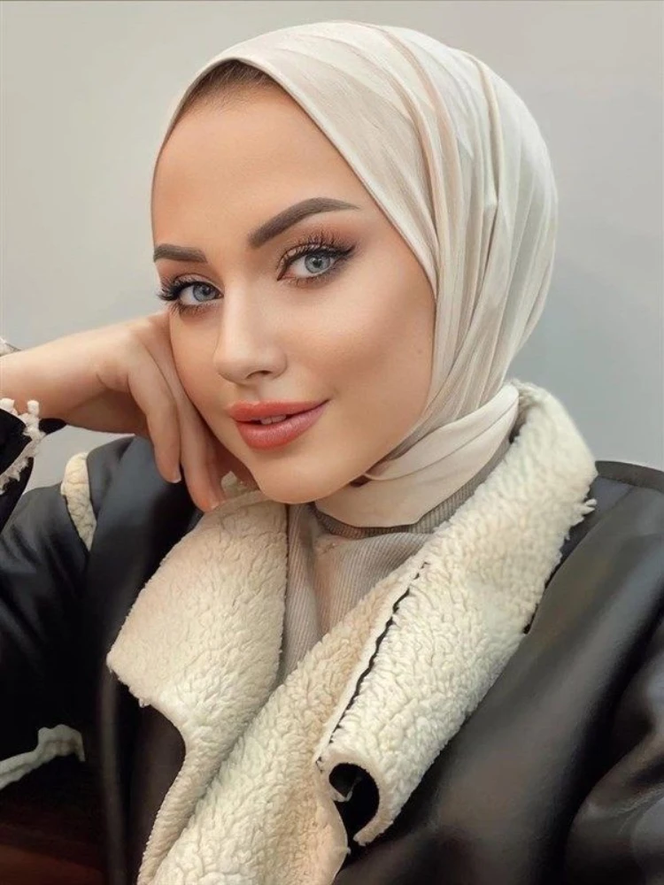 Ramadan Instant Hijabs for Woman Jersey Hijab Inner Cap Turban Head Scarves for Women Islamic Muslim Woman Hat Bonnet Hijab