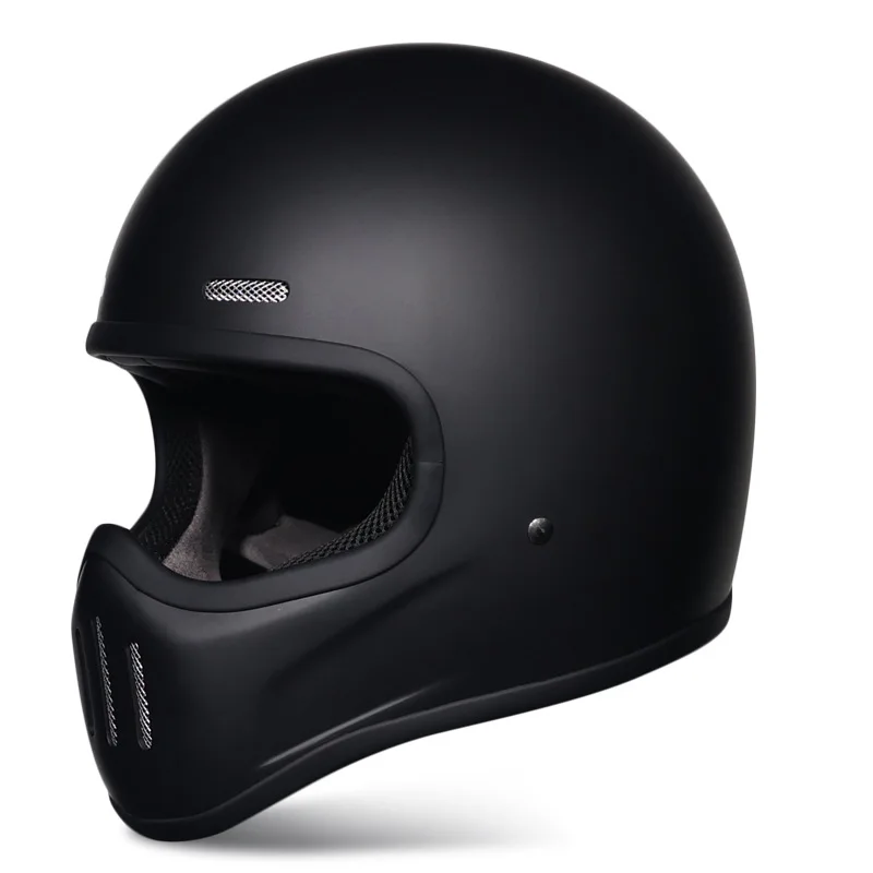 ORZ Fiberglass Retro Motorcycle Full Face Helmet Bluetooth Compatible for Cruiser Scooter Men Women Safety Protective Helmet