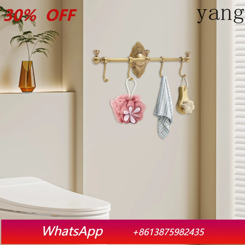 

Wall-Mounted Towel Rack With Hooks, Retro Gold Towel Rack For Bathroom, Used To Hang Towels, Bath Towels, Bath Balls, Ect