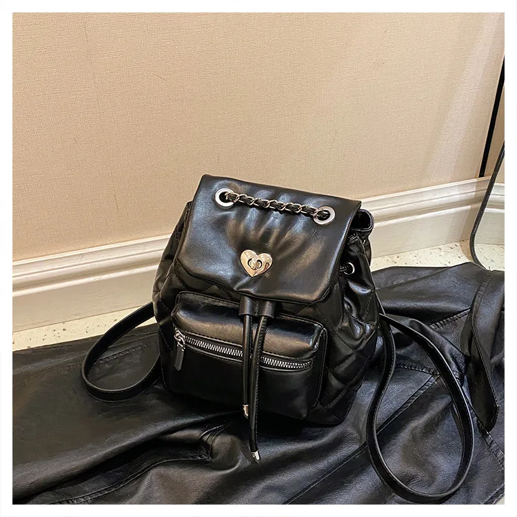 

2025 Women's College Style Mini Backpack with Chain Strap - Trendy Casual Daily Commute Travel Shopping Essentials for Ladies