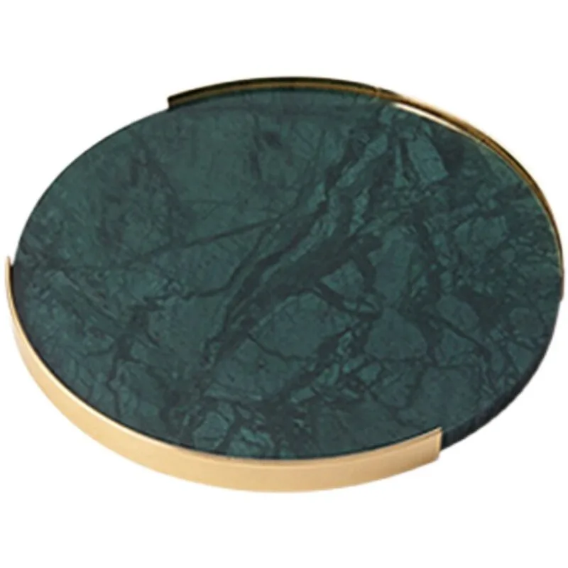 Nordic light luxury stainless steel marble tray model room coffee table washbasin storage plate dessert display plate luxury