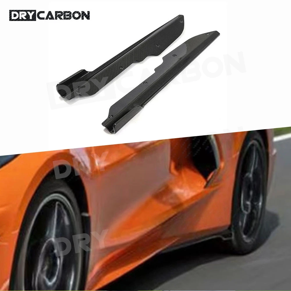 

Боковые накладки на бампер для Chevrolet Corvette C8 2020-2021, карбоновые сплиттеры-винглеты, удлинители, аксессуары из FRP